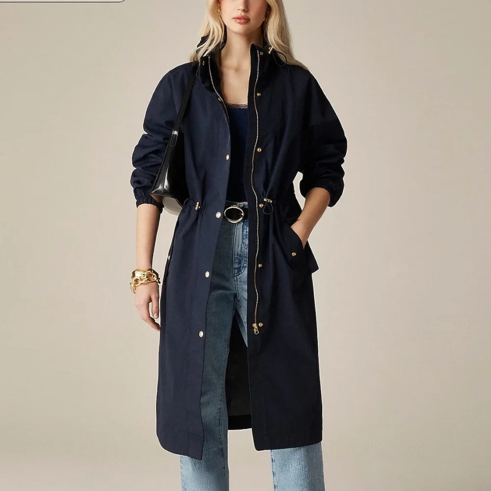 J crew navy blue Perfect raincoat